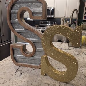 Gold and Silver Decorative Letter S